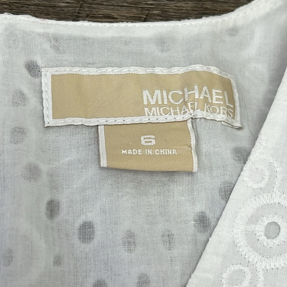 SOLD IN STORE Michael Kors Women’s Sleeveless White Eyelet Dress Size 6 - Picture 5 of 11